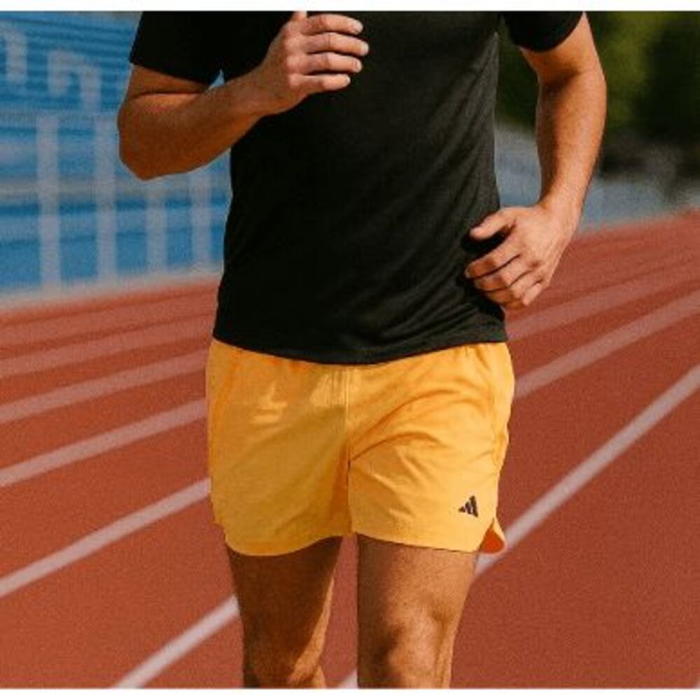 adidas Men's Axis Woven 5” Training Shorts Zippered hand pockets  Yellow XS